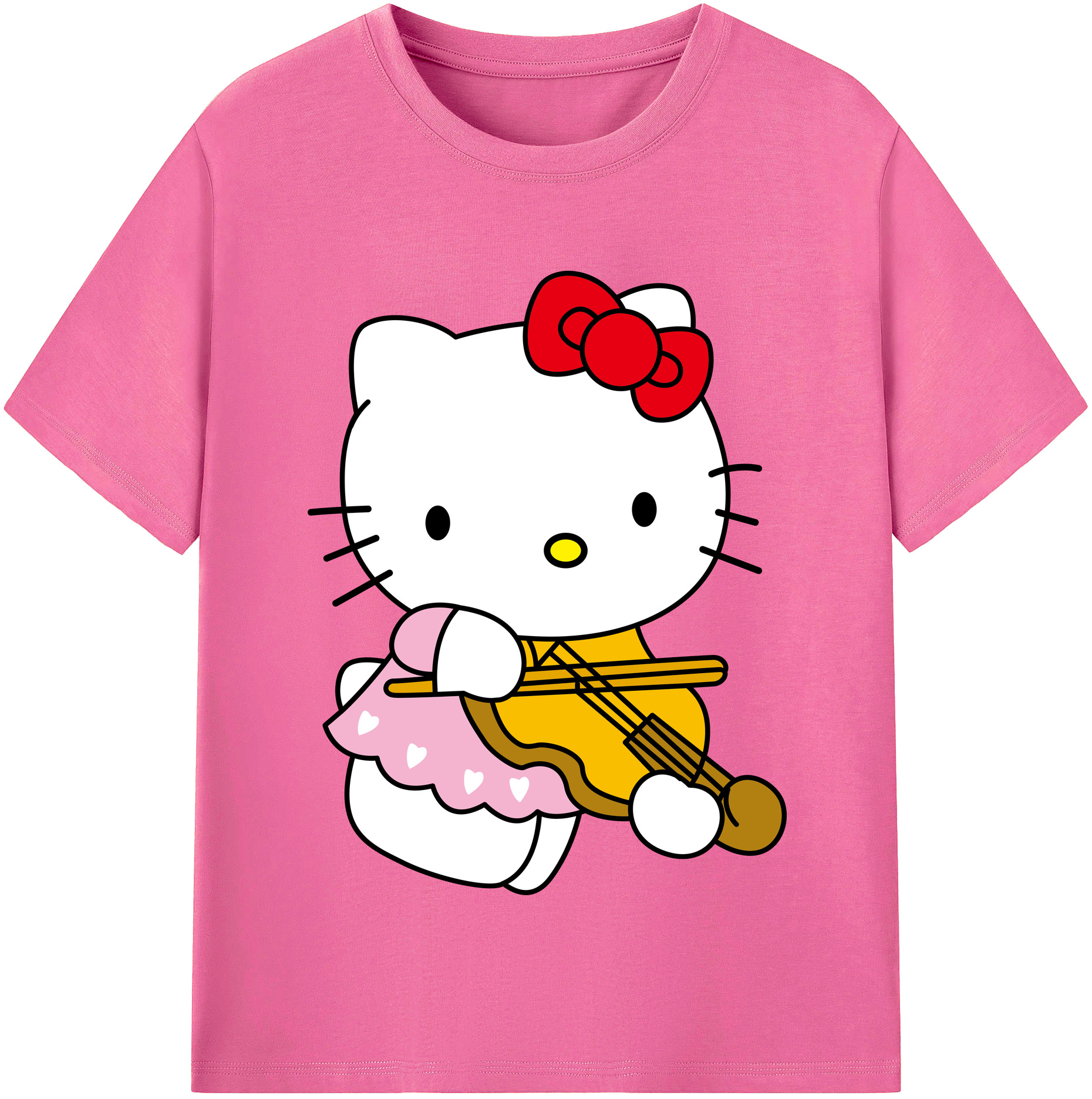 （画像用） Hello Kitty ハローキティ レディースカジュアルプリントTシャツ（綿100％）